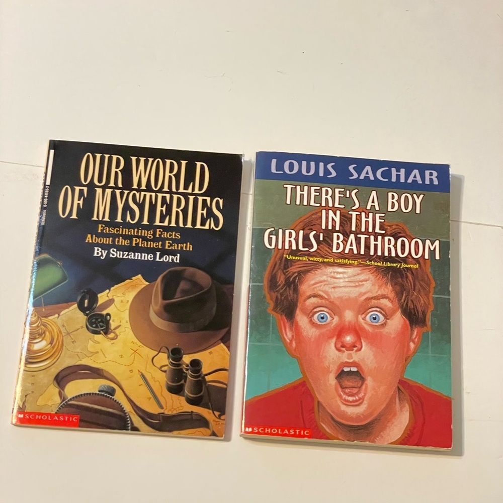 Scholastic Adventure Lot of 2 Books, There's a Boy in the Girl's Bathroom …